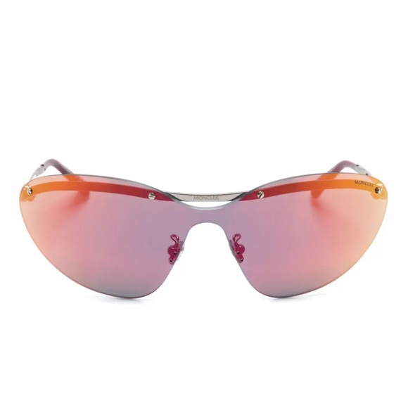 Moncler Accessories - NWT Moncler Carrion Shield Sunglasses Silver Bordeaux / Red Mirror